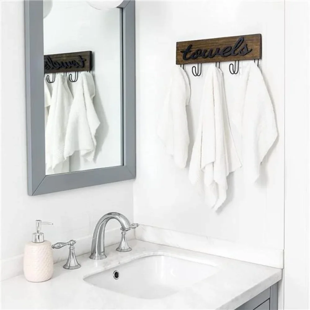 Towel Holder Wall Mounted Towel Rack Bathroom Decor, 12.6